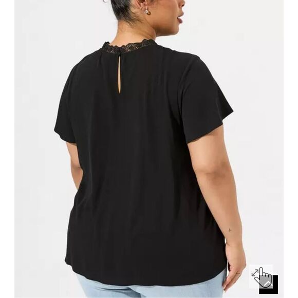 Torrid $56 boho Crinkle Gauze Yoke Flutter Short Sleeve 00- Large (10) NWT - Picture 2 of 7